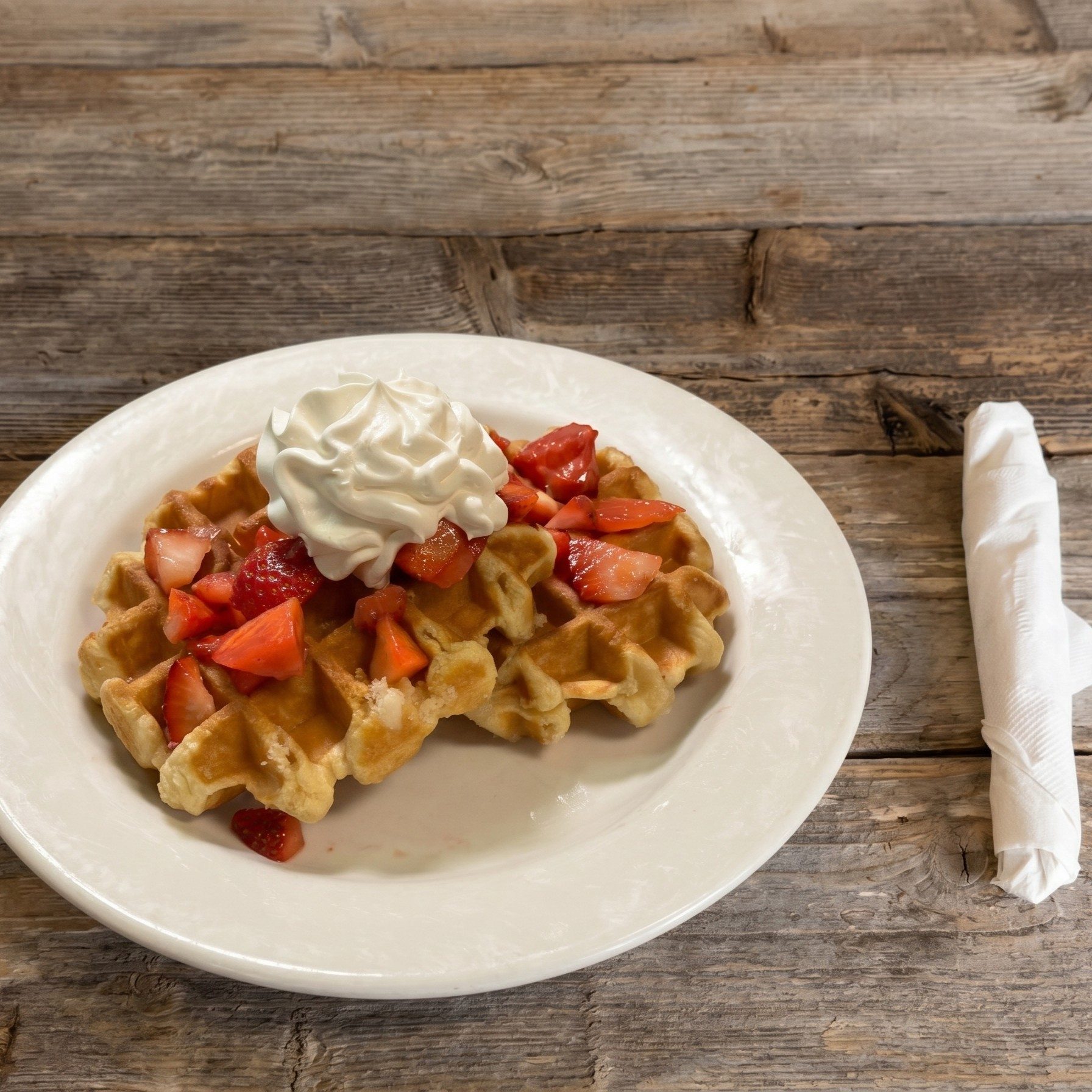 Waffles & Strawberries.